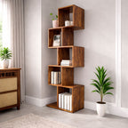 Sheesham Wood 5 Tier Book Shelf Wooden Book Case for Living Room Home
