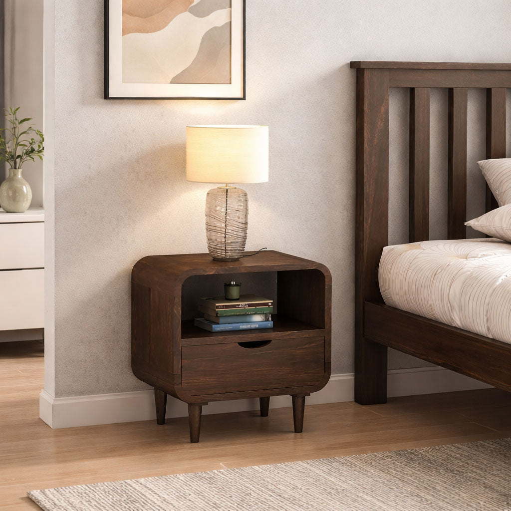 Sheesham Wood Bedside End Table