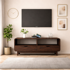 Sideboard Low Height TV Cabinet - Walnut Finish - Medium Size