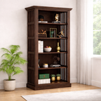 Sheesham Wood Bookshelf with Open Shelf Storage Wooden Bookcase Cabinet Furniture Display Unit for Home Office Living Room, Bedroom
