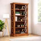 Sheesham Wood Bookshelf with Open Shelf Storage Wooden Showcase Display Unit Book Stand for Home, Office, Living Room
