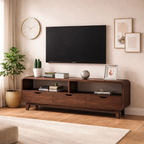 Sideboard Low Height TV Cabinet - Walnut Finish - Large Size