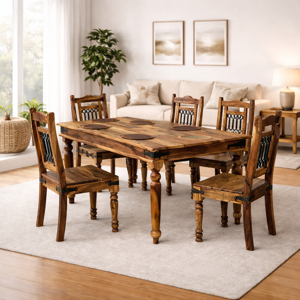 Solid Wood Jali Dining Table