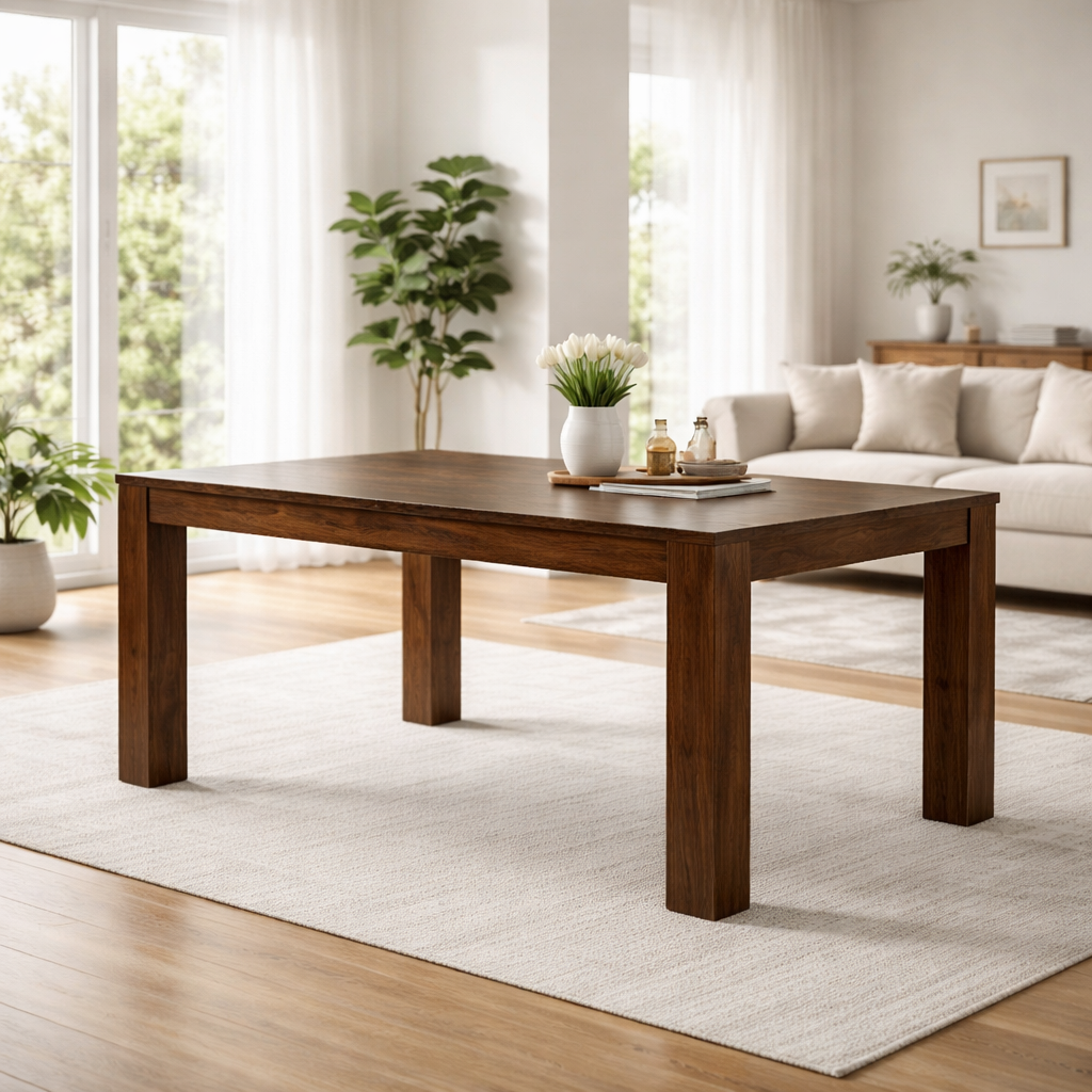 Solid Wood Romeo Dining Table - Walnut Finish