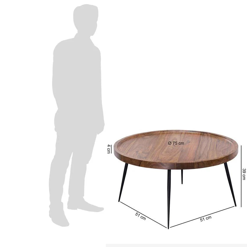 Solid Wood Indiana Lass Round Coffee Table
